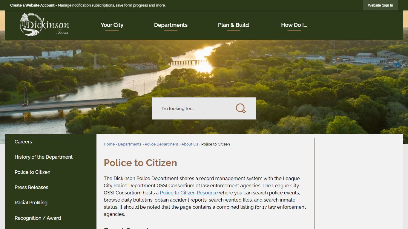 Police to Citizen | Dickinson, TX - Official Website